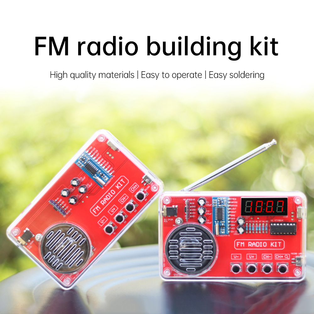 FM Radio DIY Kit 50~108MHz Adjustable Frequency Radio DIY with Speaker Digital Display Multifunction Wireless Radio Receiver