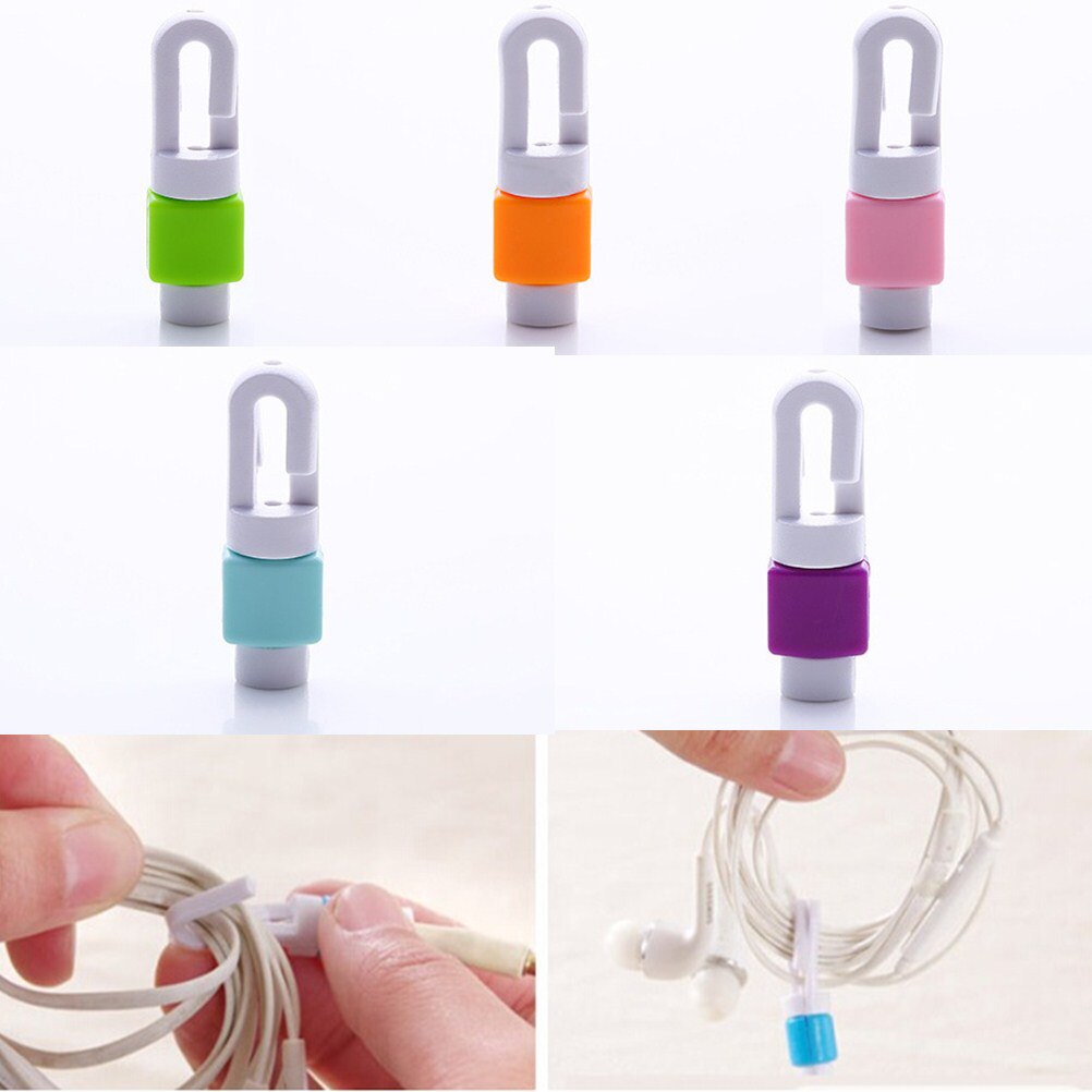 5 stk usb ledning beskytter opruller cover telefon oplader kabel beskytter til telefon hovedtelefon ledning ledninger beskyttelse klip