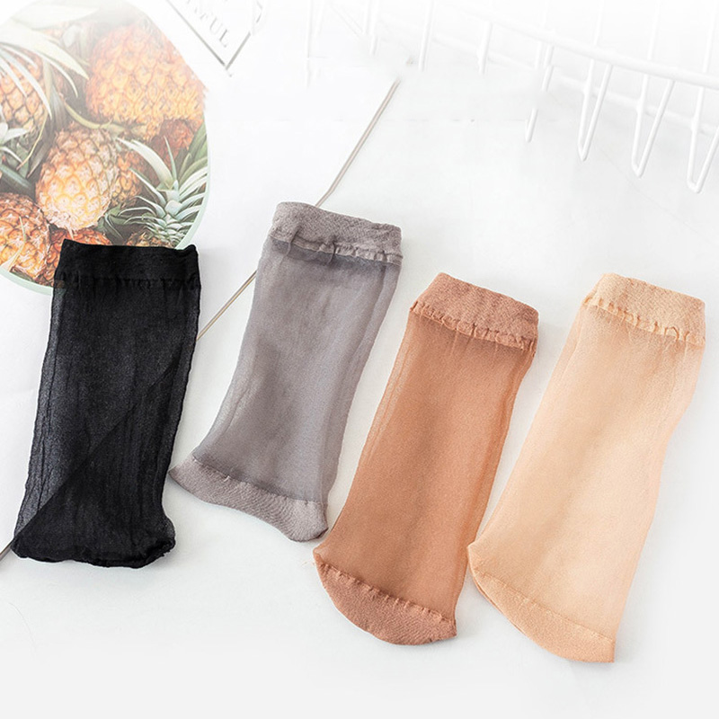 Chaussettes en Nylon pour femmes et filles, 40 pièces = 20 paires/lot, 0.15 usd/paire, Style d'été, Cool, respirant, Sexy, à peau noire, couleur Pure, offre spéciale