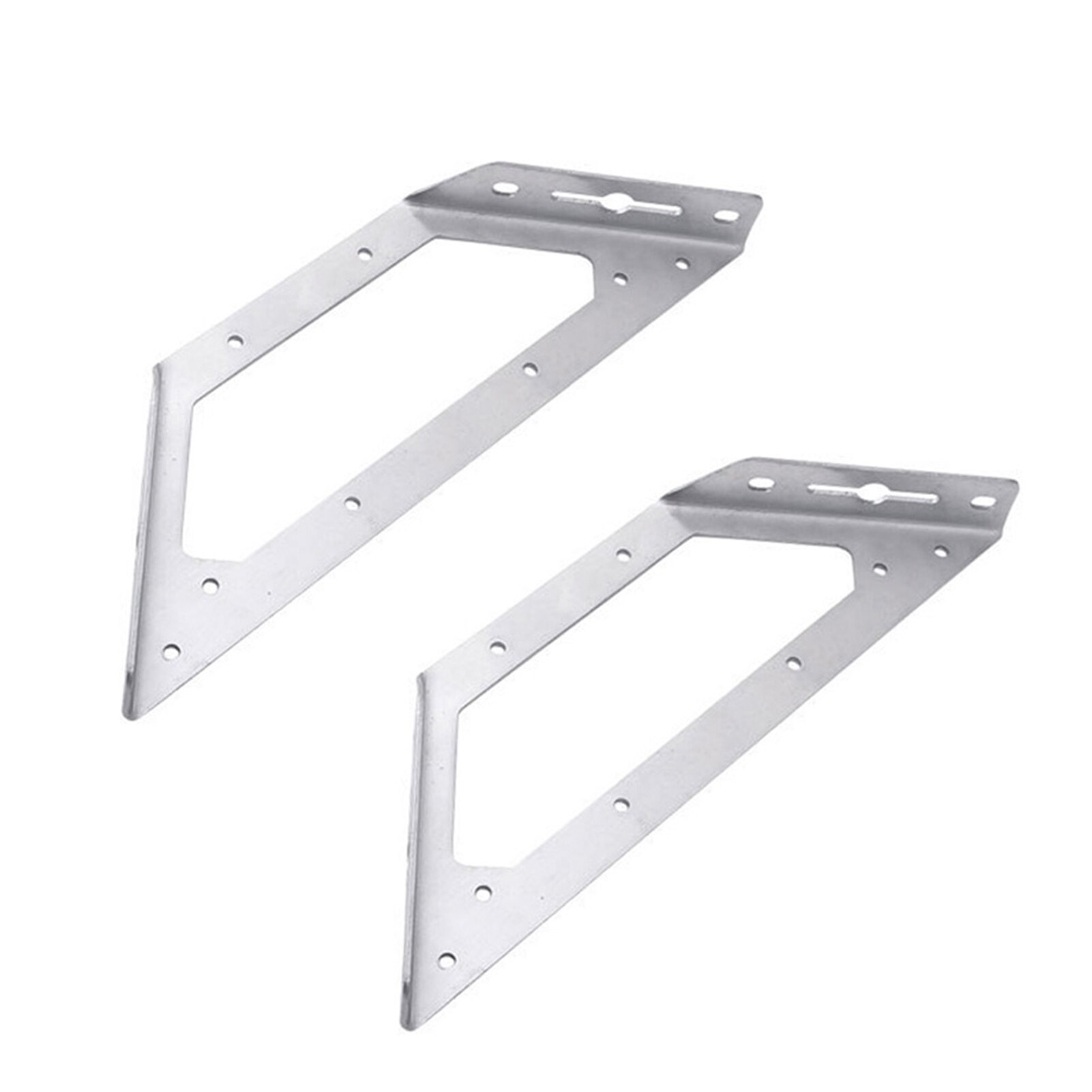 2pcs DIY Stainless Steel Corner Brace Home Silver Furniture Connector Modern Shelf Bracket Hardware Heavy Duty Joining Support