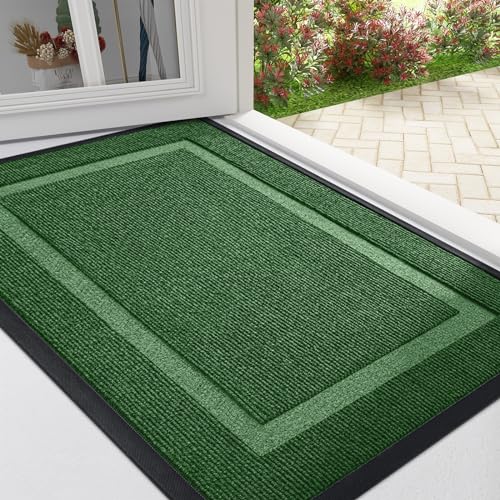 HAPIHAPPY-alfombra para puerta delantera, entrada interior y exterior, resistente al agua, caucho Natural, resistente a la decoloración, fácil de limpiar, alfombrilla para puerta de porche y Patio