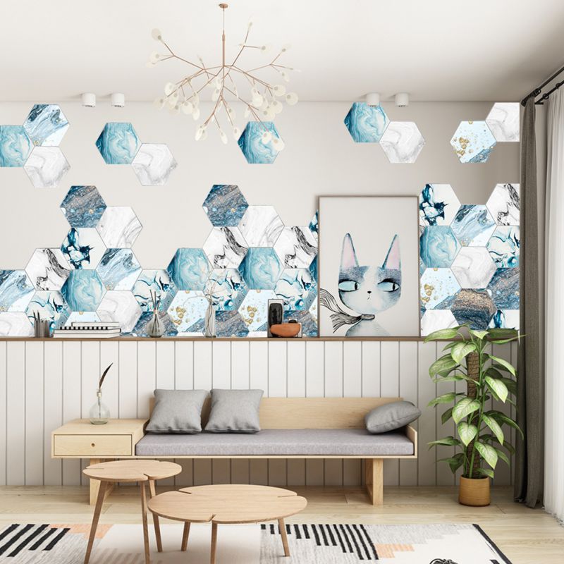 10 Stck Hexagon retro aufbringen Fliesen Boden Aufkleber PVC Schlecht Küche Wasserdichte Zauberstab Aufkleber Hause Dekore