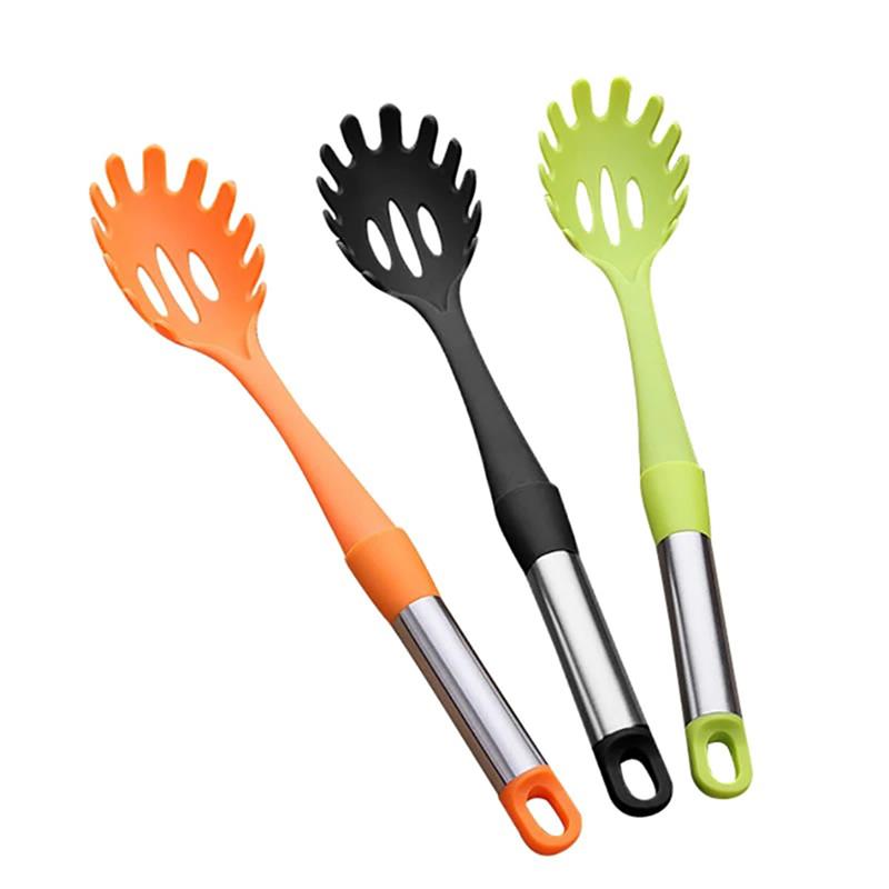 Pasta Noodles Tenedor de servidor cuchara de espagueti multifuncional utensilios de cocina fideos de silicona cuchara herramienta de cocina