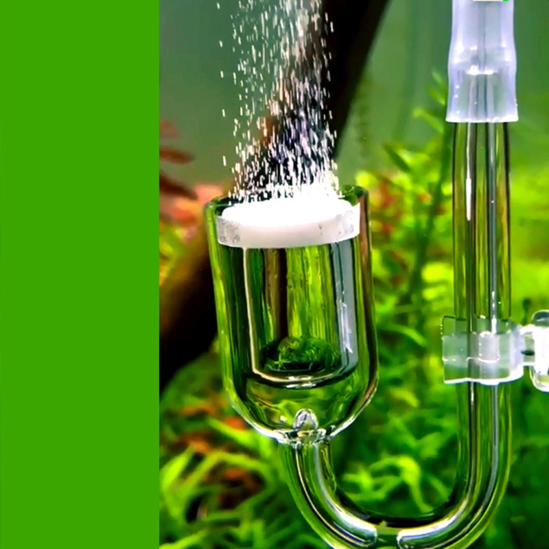 Difusor Nano de CO2 para acuario, atomizador de vidrio para tanque plantado, crea una rica solución de CO2 con ventosa, burbujeador silencioso,