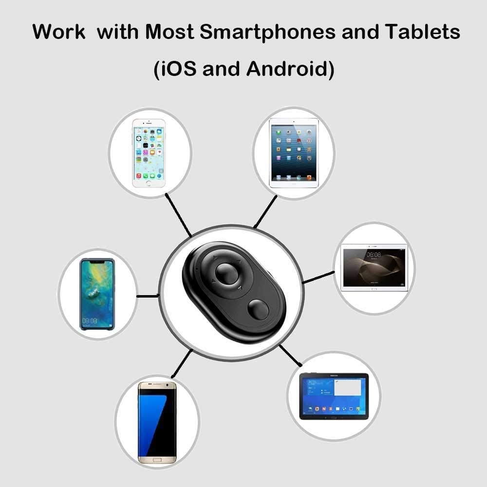 Multifunktionel bluetooth trådløs sidevender / tiktok fjernbetjening kamera lukker fjernbetjening til ios android smartphone tablet