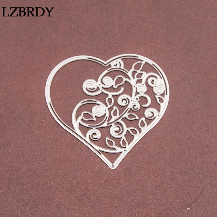 Mooie Hart Frame Bloem Embossing Metalen Stansmessen Kscraft Die Cuts voor Card Making Scrapbooking Valentijnsdag Sterft