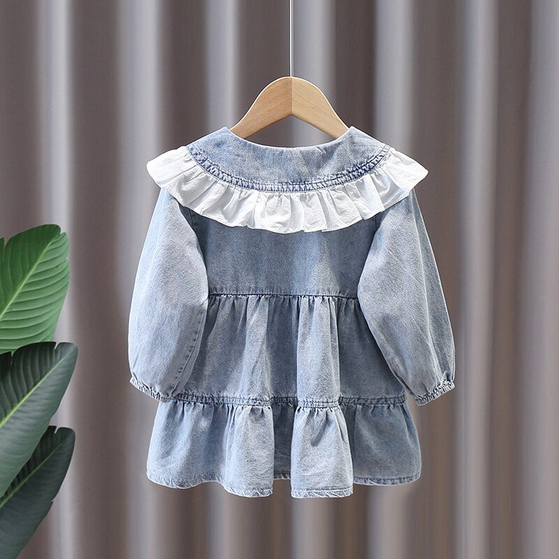 Forår børn pige & #39 ;s babytøj denim kjole kostume til 1 2 3 4 5 6 år baby & #39 ;s fødselsdag piger tøj løse kjoler kjole