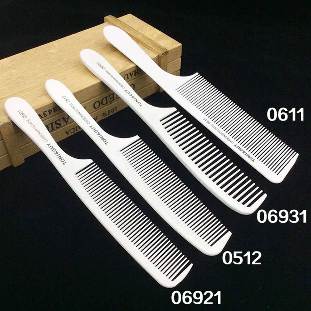 Peine de peluquero de fibra de carbono blanco, peines antiestáticos para el cabello, accesorio de peluquero, cepillo para el cabello, accesorio de peluquería