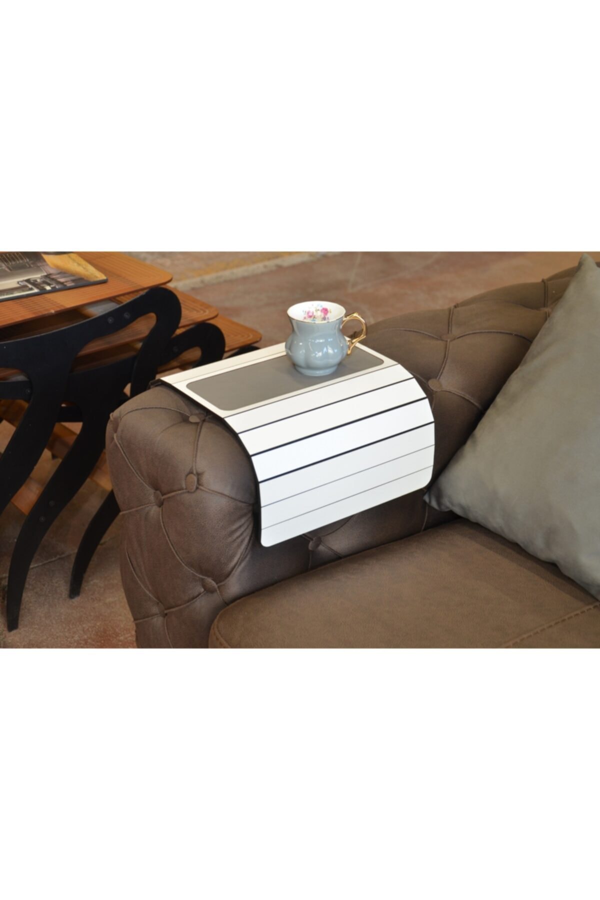 White Wood Folding Portable Side Coffee Table