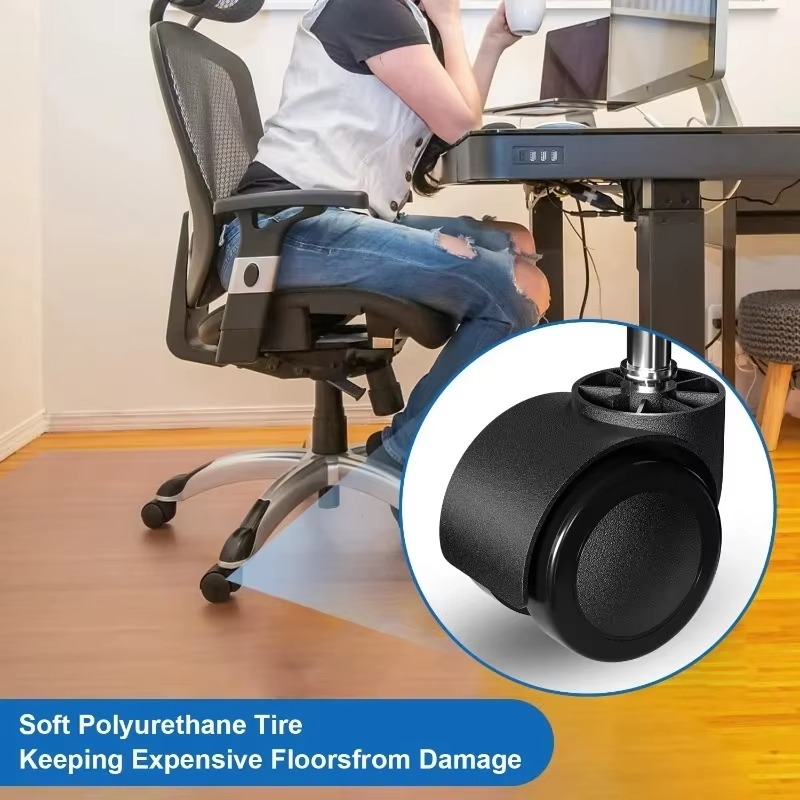 Ruedas giratorias de escritorio de repuesto, ruedas suaves y silenciosas para silla, ruedas para silla de oficina y juegos, ruedas de goma giratorias de alta resistencia