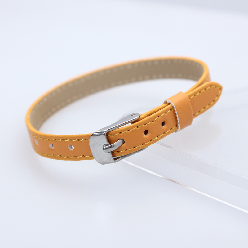 Nueva pulsera de cuero PU de 8mm para dijes deslizantes, pulsera con letras, Collar para mascotas, accesorios DIY, fabricación de joyas para mujer: Azul