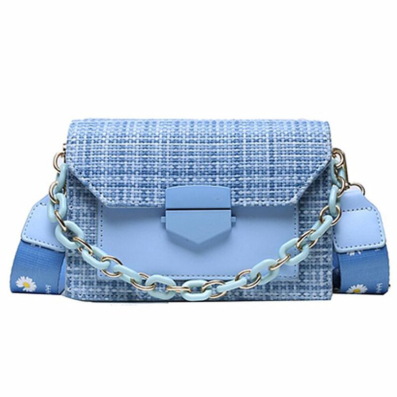 Wide Strap Shoulder Bags for Women Lady Handbags and Purses Chain Messenger Crossbody Bags ladies