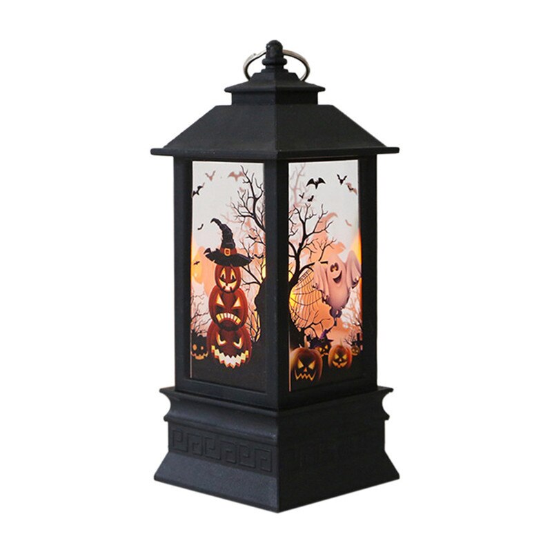 Halloween vintage kurpitsa linna valo lamppu led teevalo kynttilät halloween sisustusjuhliin riippuva lyhty kurpitsa lyhty: B