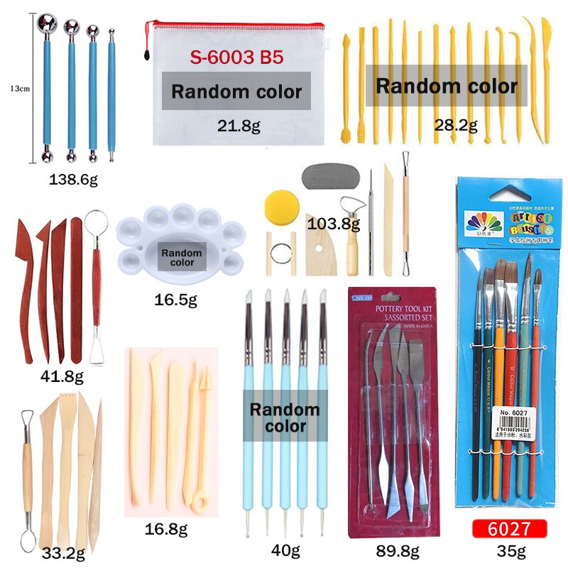 Clay Tools Set Shaping/Modeling/Sculpting/Carving/Coloring DIY Clay Tools Ceramic/Pottery Plastic/Wooden/Metal Sculpture Tools