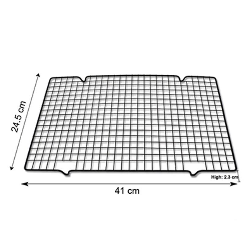 Nuluxi Anti-aanbak metalen cake koelrekken roestvrij staal ronde cake koelrekken ronde cake niet-stick coating raster ronde vorm raster stomen koeling buiten tuin camping picknick tool (2 stuks