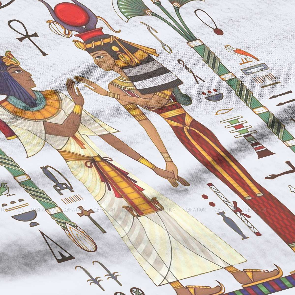 Hieroglyf symbol oldtidskultur synge symbol feminint tøj egyptisk det gamle egypten t-shirt goth vintage kvindelig top