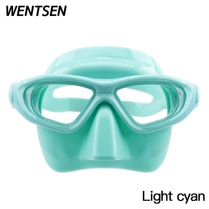 Free diving glasses Snorkel kit diving equipment underwater diving mask for freediving snorkeling set freedive goggles: Light cyan