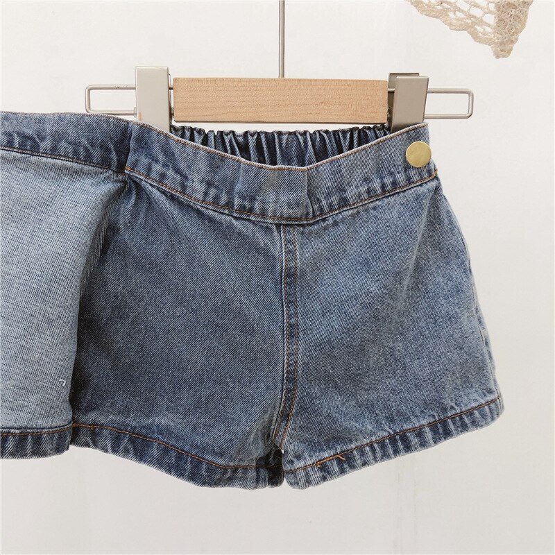Kids Shorts Elastische Taille Boven Knielengte Elastische Taille Eenvoudige Solide Zachte Comfortabele Casual Mode Zomer Kinderen Meisjes
