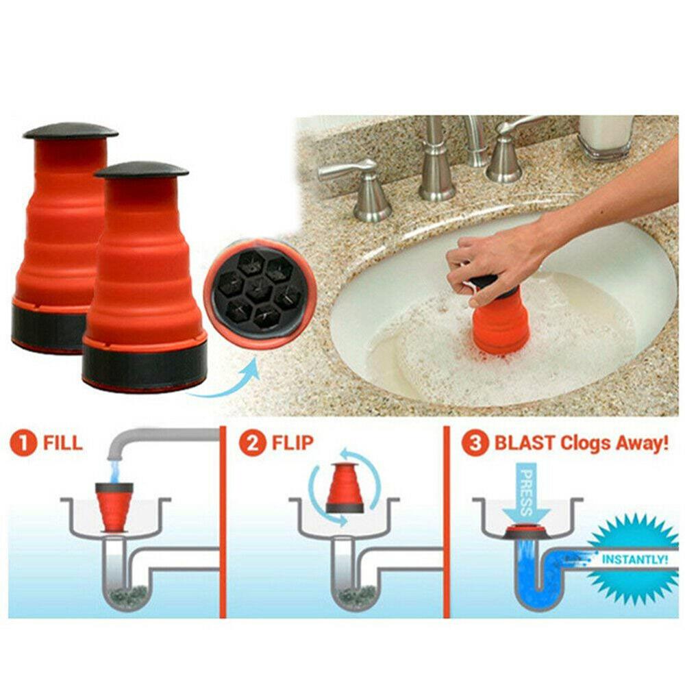 Luftstrøm afløbsstempel buster toilet unblocker vask tilstoppe remover gummi suckers