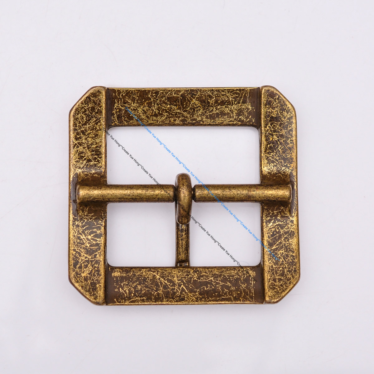 Sterke Zware Stevige Western Cowboy Stevige Messing Rechthoekige Center Bar Pin Gesp Vervanging Fit 40Mm Band