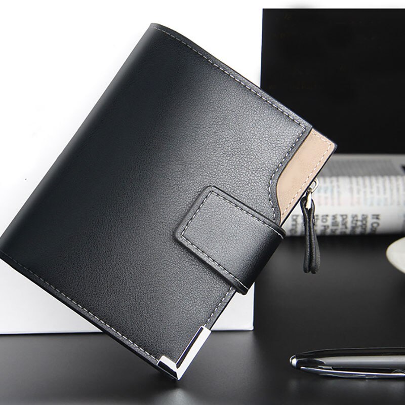 nouveaux hommes Vertical portefeuille multifonction en cuir porte-monnaie grande capacité crédit porte-carte
