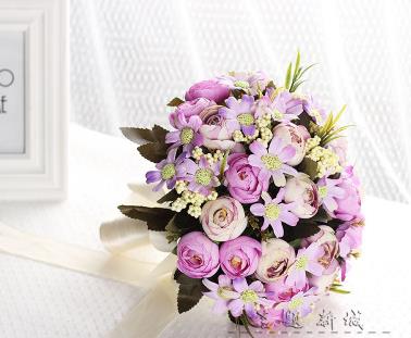 purple light green pink Blue Ivory Yellow wedding flower wedding bouquet: 07