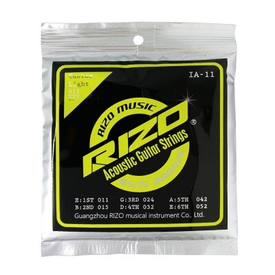 RIZO Acoustic Guitar Strings A Set 1st-6th Guitarra Strings 85/15 Bronze Korea-Made Hexangular Steel Core: 011