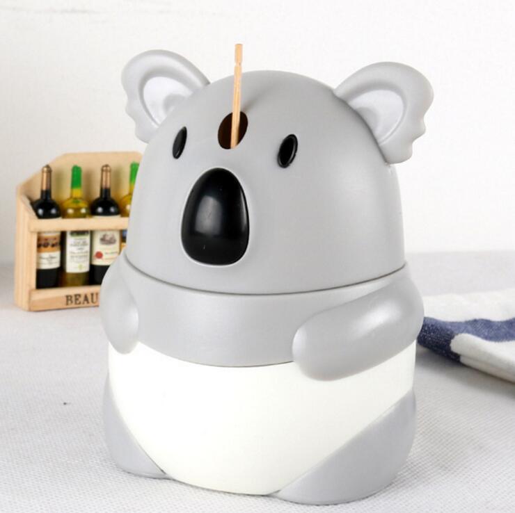Distributeur automatique de cure-dents, hibou de dessin animé, conteneur de cure-dents de bureau: Koala PP