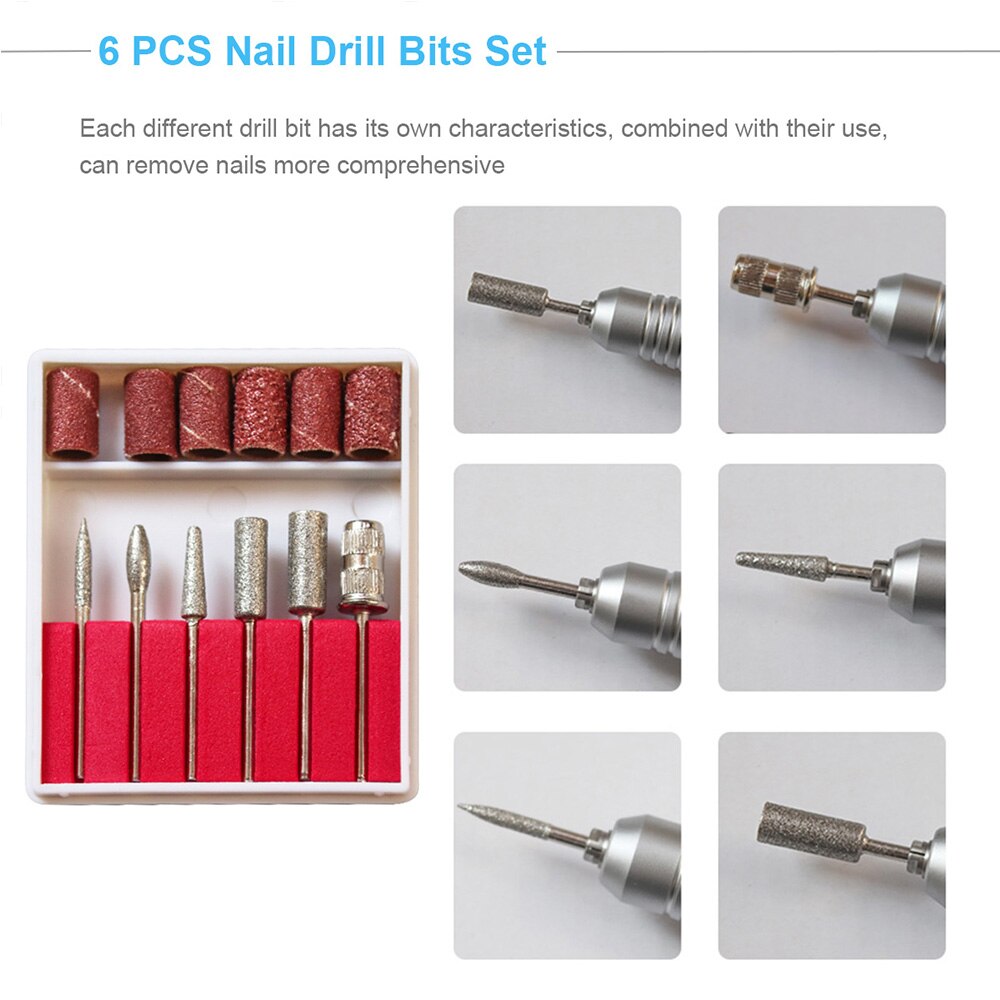 Negleboremaskine 35000 rpm manicure maskine elektrisk neglebore nail art udstyr med cutter negle bore pen maskine negleværktøj