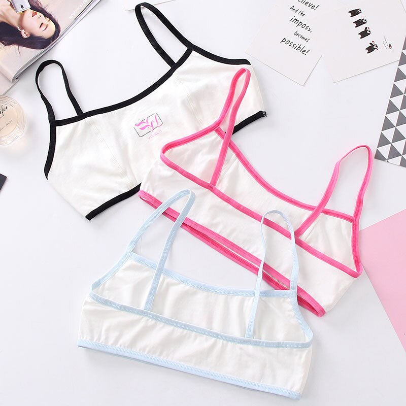 6 st/lot mysiga bomullströjor för tjejer barnkläder för tjejer barn camisole tankar tjejunderkläder träningsbh för barn
