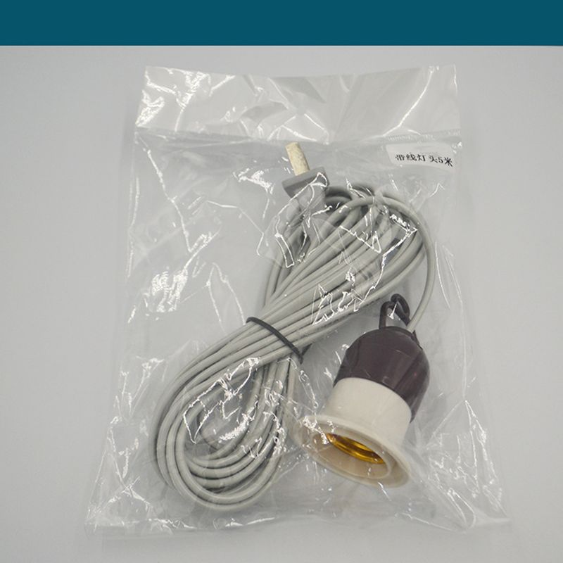 5m forlænger hængende lanterne pendel lampe ledning kabel  e27 fatning med tænd/sluk kontakt , 2- ben stik, til køkken soveværelse lys
