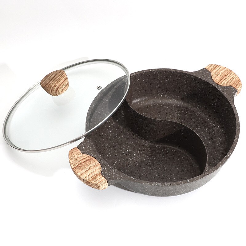Yuanyangguo-sartén de estilo japonés, estufa electromagnética de gas, universal, gruesa, antiadherente: Duck Pot 28cm-