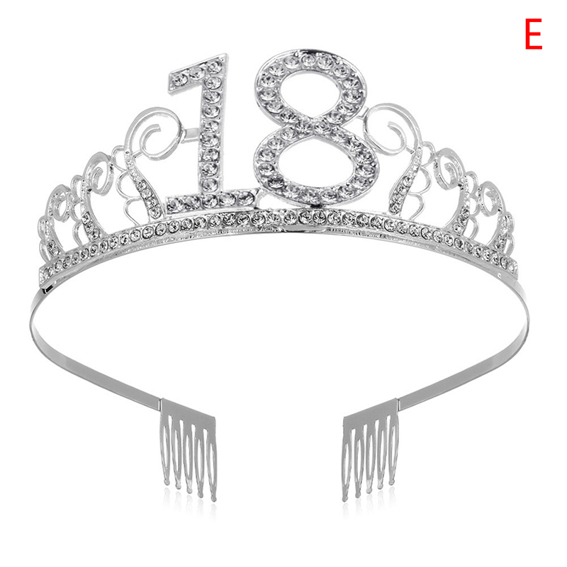 30 40 50 syntymäpäiväjuhlien koristelu aikuisten kristalli tekojalokivi tiara prinsessakruunu: E