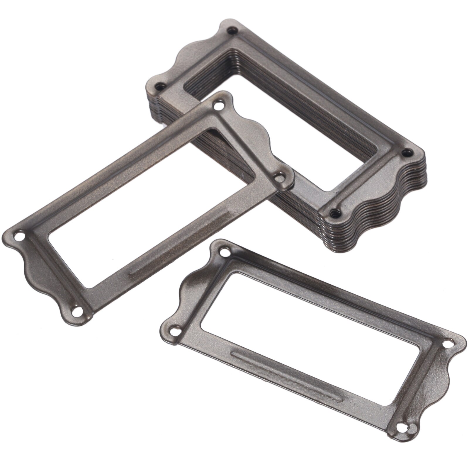 10Pcs Antiek Messing Metalen Label Pull Frame Handvat Bestand Naam Kaarthouder Meubels Hardware Voor Meubels Kast Lade 64*31Mm