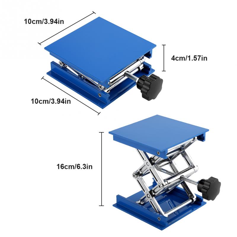 Electroplated Aluminium Lab Lifting Jack Platform Stand Rack Schaar Lifter 100x100mm Tool