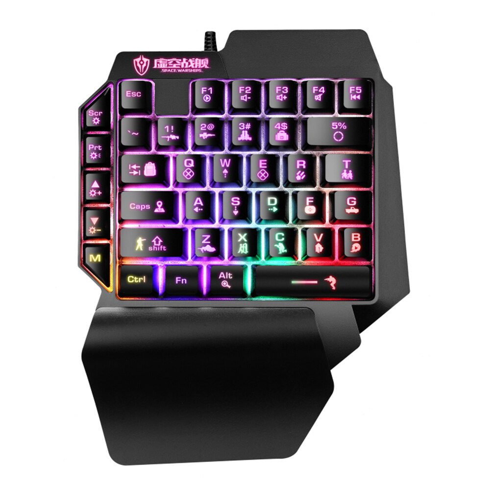 35-Key Een Hand Mechanische Gaming Toetsenbord Rgb Backlit Draagbare Mini Gaming Keyboard Game Controller Voor Fps Mobiele games Pc