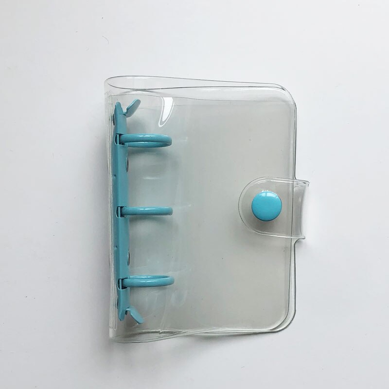 Transparent Star Pink A8 Mini Notebook 3 Hole Planner Binder Spiral Personal Journal clear Shell: NO14