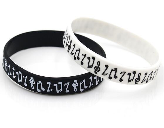 Nuovo 50Pcs nota musicale Braccialetto In Silicone Regalo di Promozione Riempito Braccialetto di Colore Regali Creativi