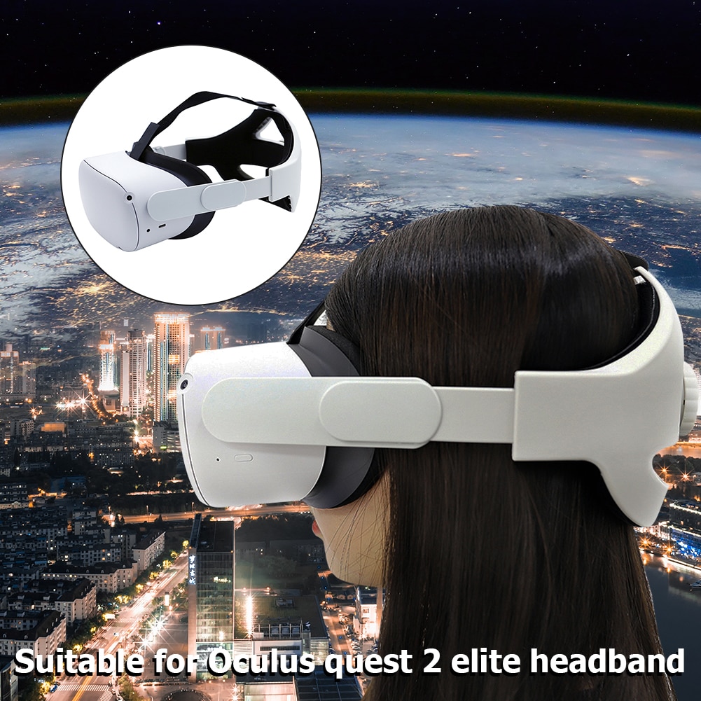Adjustable Headband for Oculus Quest 2 Replacement Head Strap with Foam Cushion Fixing Strap Leather Foam Cushion Belt