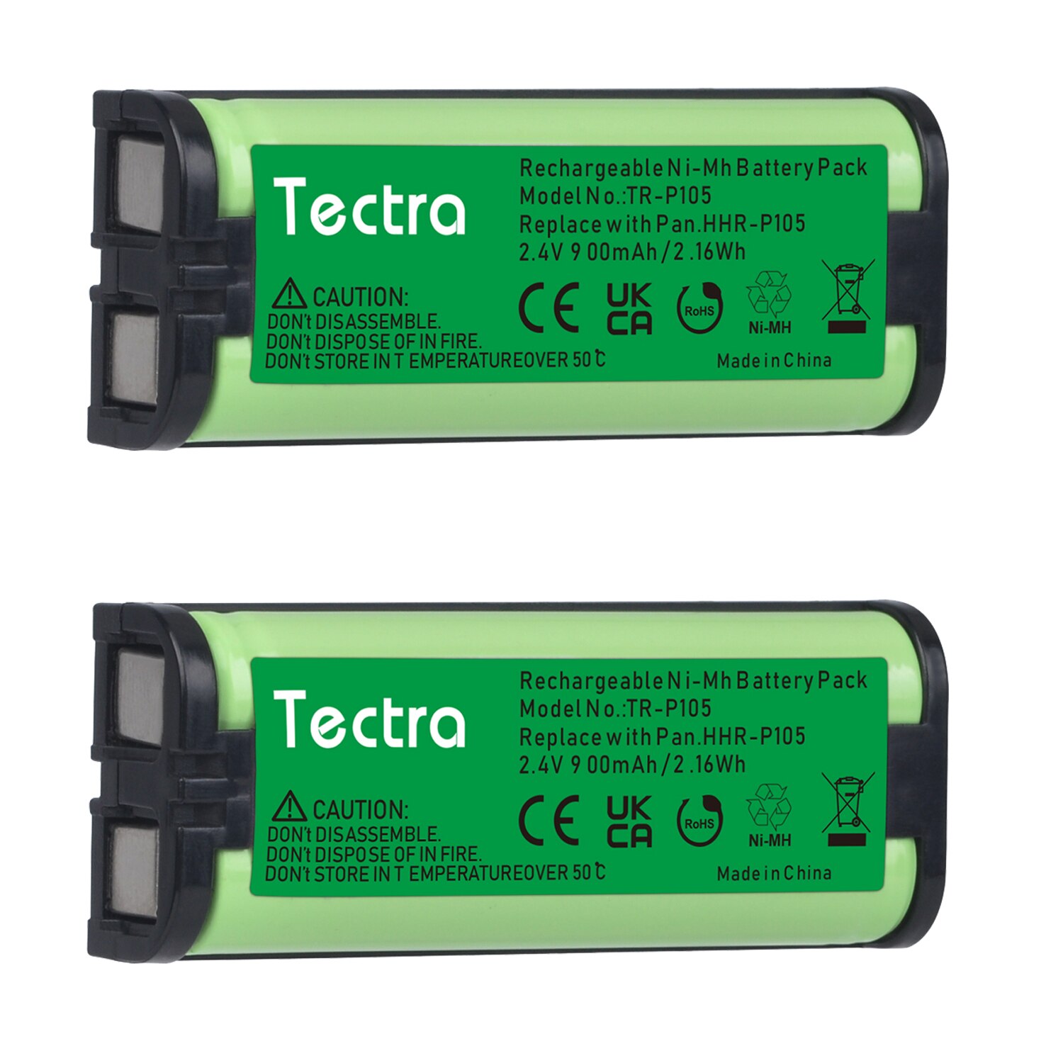 HHR-P105 Cordless Phone Battery for Panasonic HHR-P105A KX-TG5777 KX-TGA242 KX-TGA571 (Type 31) Home Handset Telephone: 2 batteries