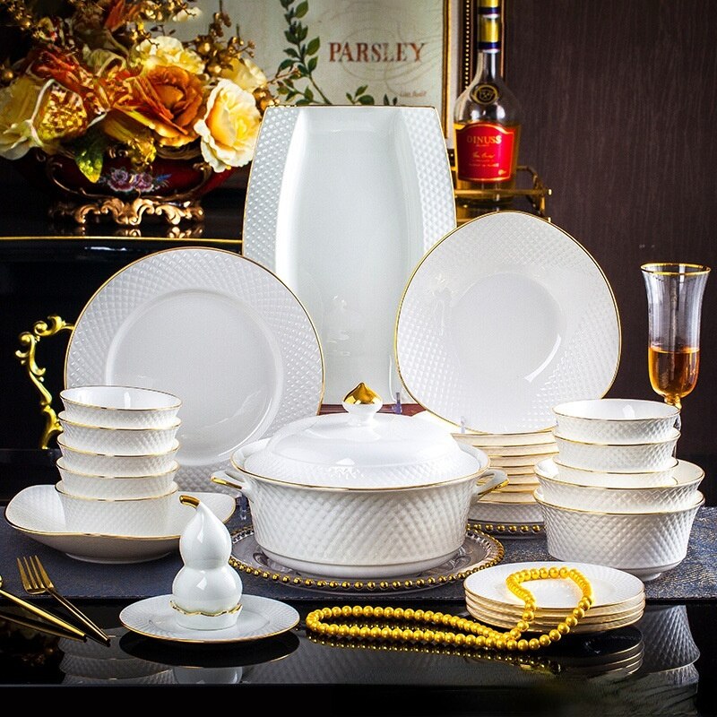 Dinner Luxury Plate Set Ceramic Christmas Food Por. Grandado