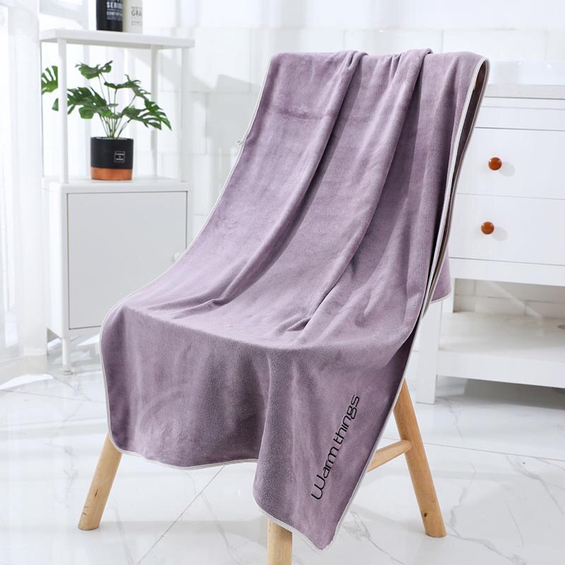 Microfiber Bath Towel Soft Absorbent Bathroom Towels Quick-drying Cloth For Bath And Sauna Thicken Spa Beach Towel Home Textile: Smoke and rain gray