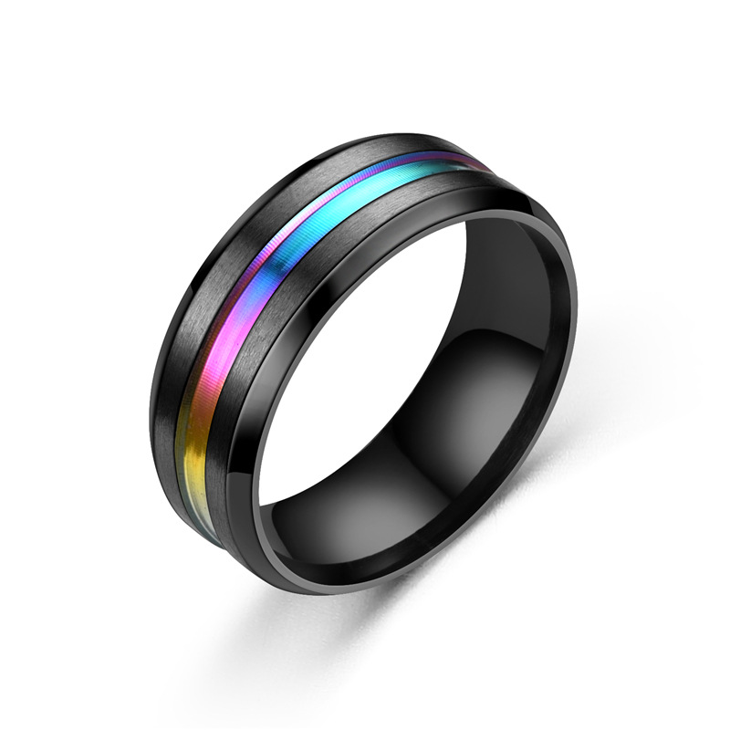 Mode 8mm mannen Zwart Tungsten Wedding Band Ringen Zwarte Groef Afgeschuinde Rand Verlovingsring voor mannen Valentijn Sieraden: 4.5 / MULTI