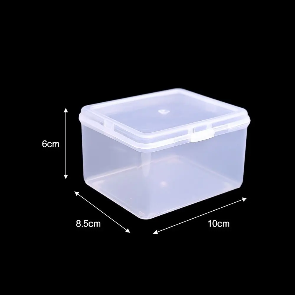 Multi-purpose Storage Box Rectangular Shape Plastic Storage Case with Lid Clear Small Thing Container Storing Jewelry Headband: black