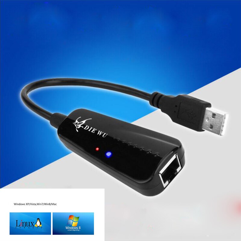 Kebidu Mini USB2.0 om RJ-45 Netwerkkaart LAN Networking Connector adapter 10/100Mbp voor Windows notebook