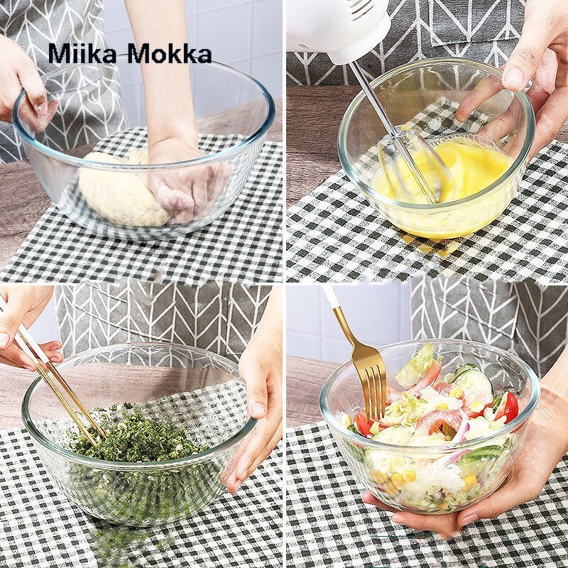 Cuencos de mezcla transparentes, Bol para almacenar recipiente para alimentos de cocina, ensaladas, cuencos para huevos, tazón de cocina de alta capacidad