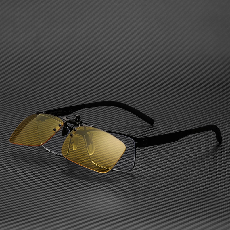 Brand yellow night vision glasses Clip-on polarized Ultralight UV400 driver anti glare glasses #CG9101TY
