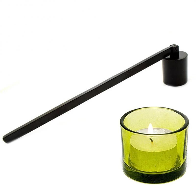 Vela con forma de campana de Metal Vintage, vela aplanada de mango largo, cubierta para banquete, de forma segura para apagar, accesorios para decoración del hogar