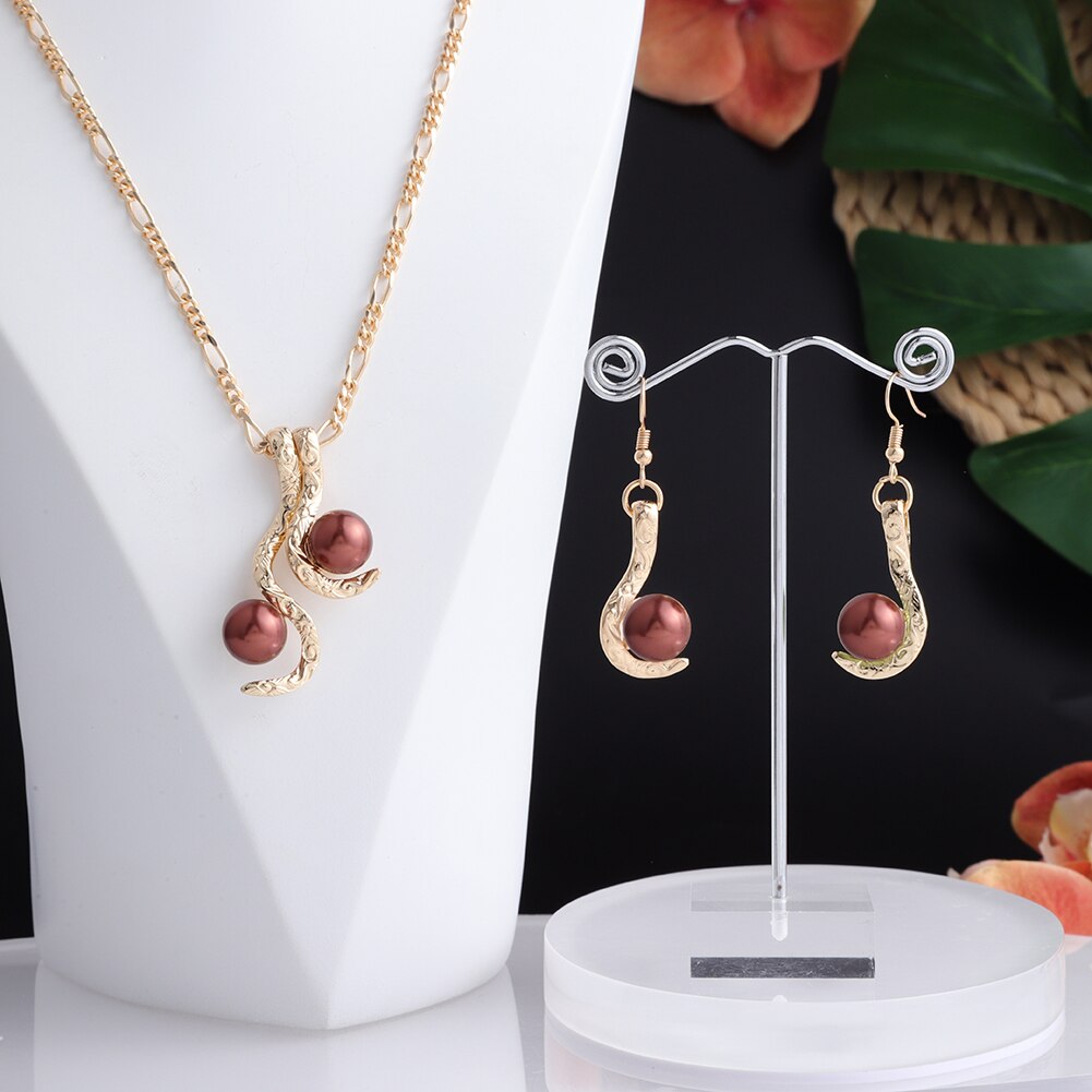 Schmucksets mit bunten perlen, anhängern, ohrringen und halsketten von coco hawaiian pearl – perfekt für damen, partys und hochzeiten.: Zh0540 gobr