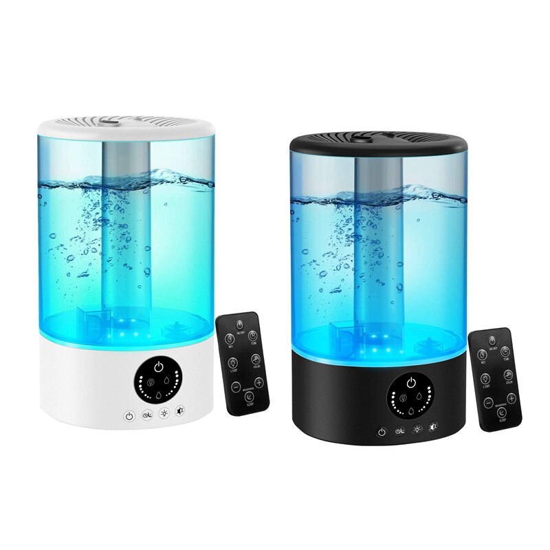 Humidifier, 3.2L Top Fill Ultrasonic Humidifiers for Bedroom with Night Light and Remote Control Quiet